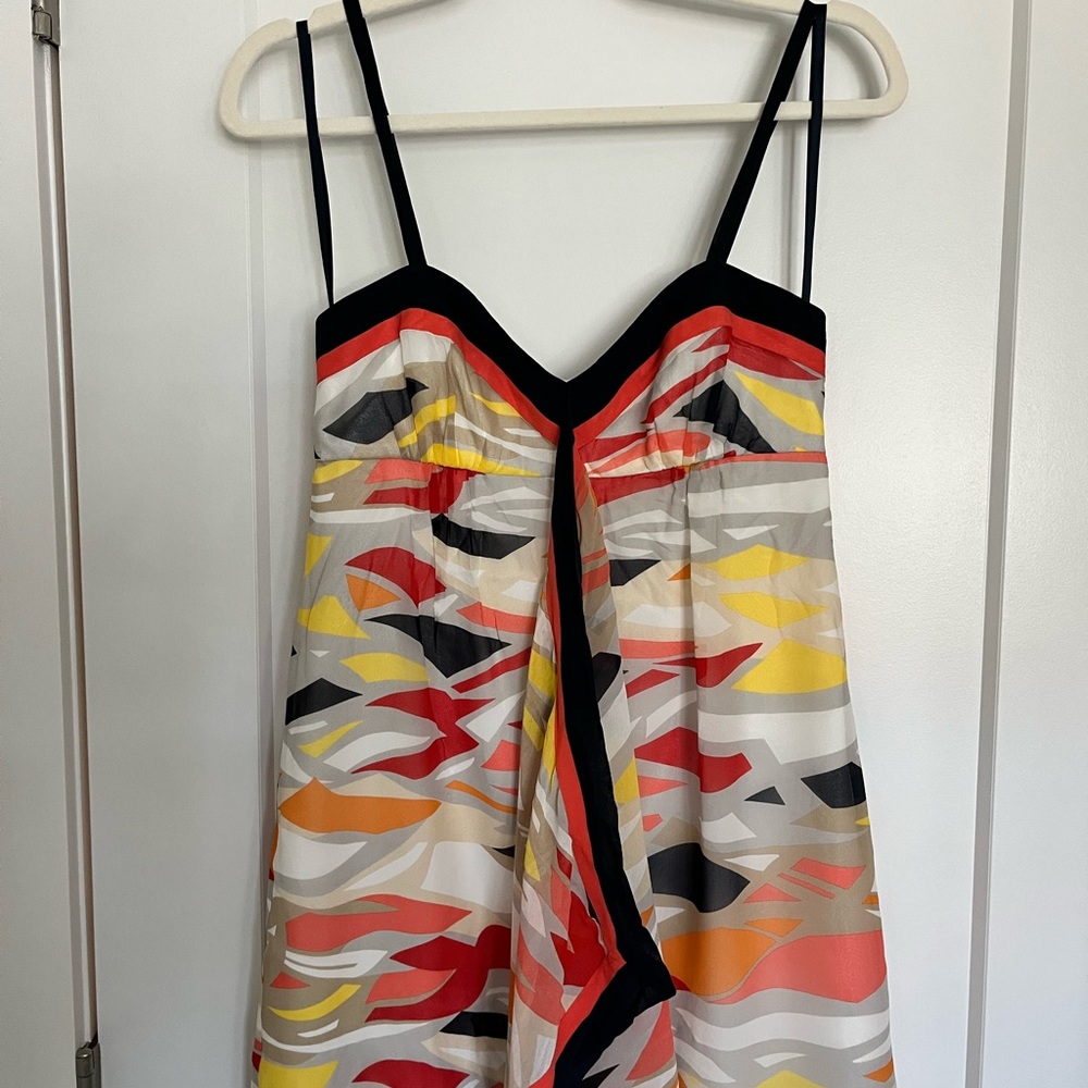 BCBGMaxAzria Spaghetti Strap Mini Dress in Multicolor Abstract Print